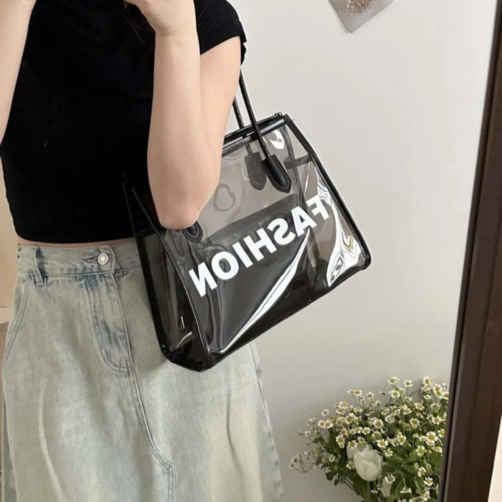 2pcs/set Large Capacity Transparent Jelly Bag Fashion Black Clear PVC Handbag PU Leather Storage Pouch PVC Composite Tote Bags
2pcs/set Large Capacity Transparent Jelly Bag Fashion Black Clear PVC Handbag PU Leather Storage Pouch PVC Composite Tote Bags