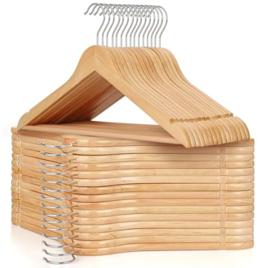 Wooden Hangers 30 Pack Natural Wood Clothes Hangers Durable Coat Hanger with 360-Degree Rotatable Hook Non-Slip Pants Bar and S
Wooden Hangers 30 Pack Natural Wood Clothes Hangers Durable Coat Hanger with 360-Degree Rotatable Hook Non-Slip Pants Bar and S