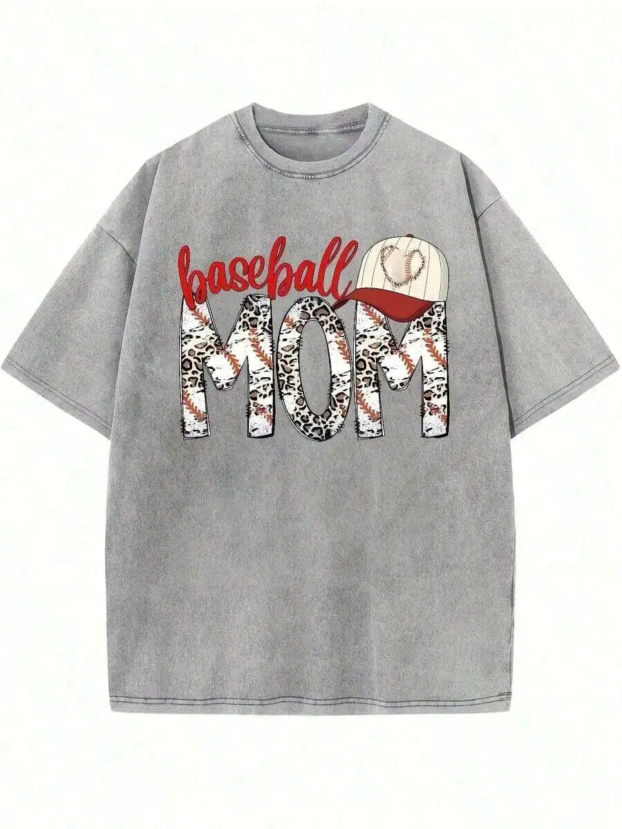 Baseball Mom Graphic Tee Women Washed Cotton Vintage Round Neck Short Sleeve T-Shirt
Baseball Mom Graphic Tee Women Washed Cotton Vintage Round Neck Short Sleeve T-Shirt