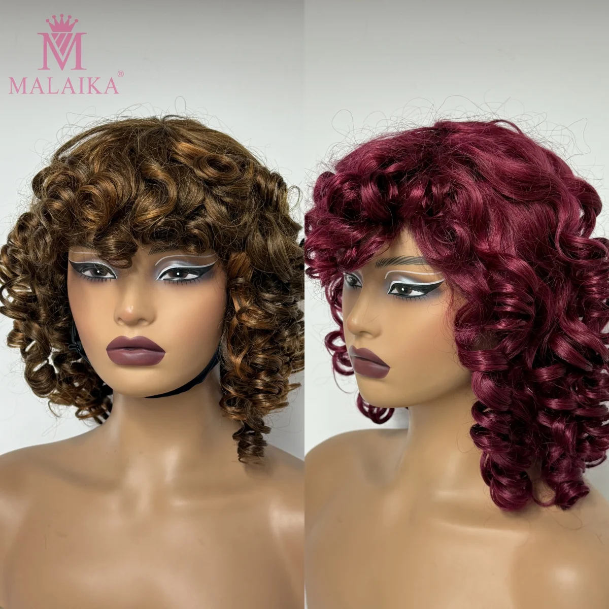 Bouncy Curly Human Hair Wigs with Bangs 200% 99J# 18inch Loose Curly Brazilian Human Hair Full Machine Made Wig for Black Women
Bouncy Curly Human Hair Wigs with Bangs 200% 99J# 18inch Loose Curly Brazilian Human Hair Full Machine Made Wig for Black Women
