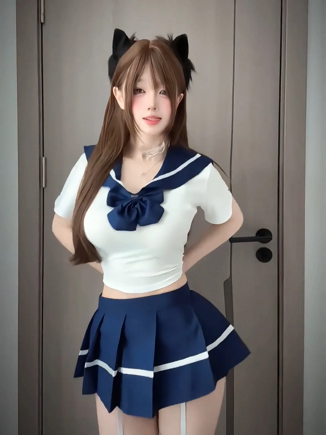 Sexy Retro School Uniform Set Short Sleeve Navy Collar Half Skirt Two-Piece Suit for Young Women Summer Fashion Polyester
Sexy Retro School Uniform Set Short Sleeve Navy Collar Half Skirt Two-Piece Suit for Young Women Summer Fashion Polyester