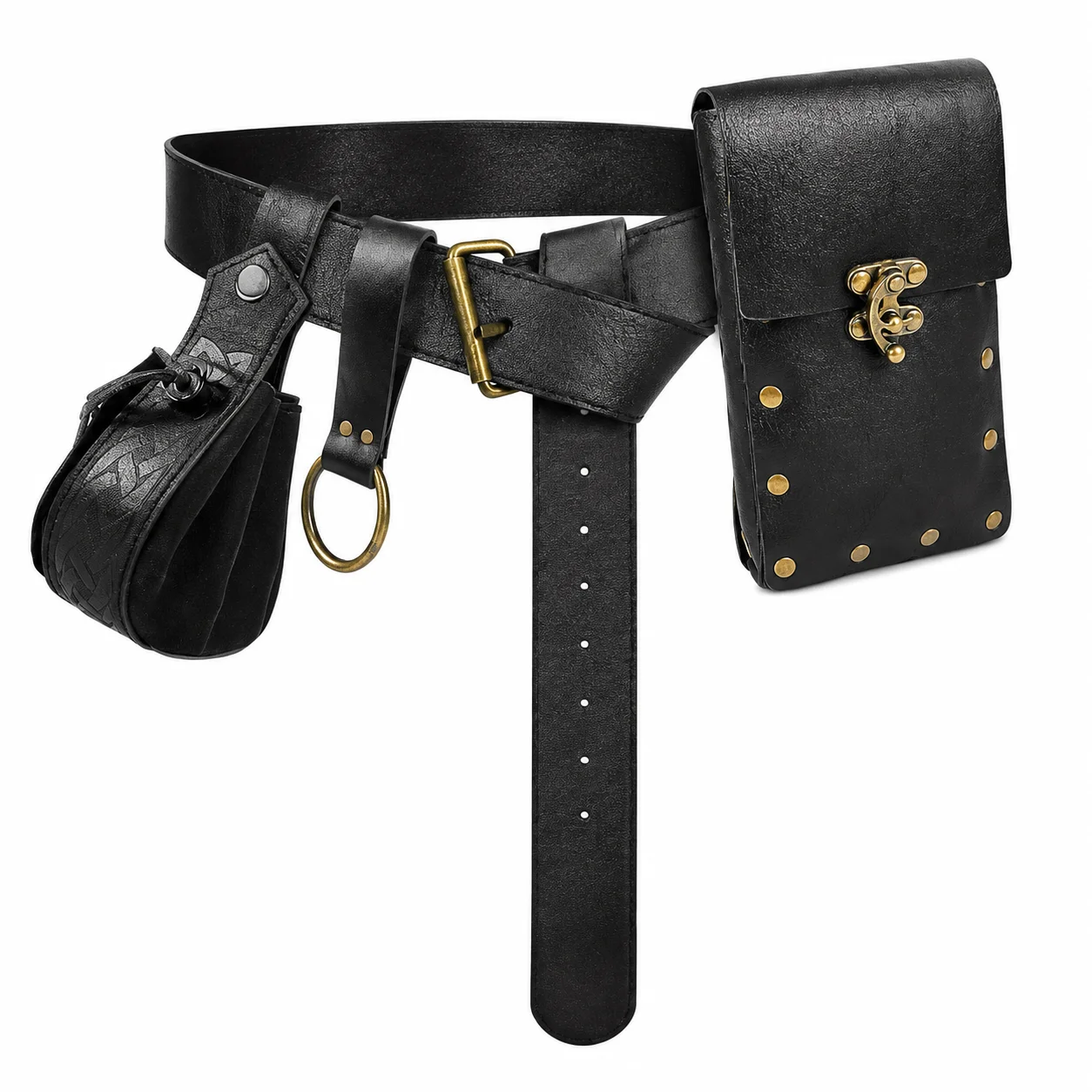 3-Piece Medieval Leather Accessories Set: Viking Belt with Pouch & Arm Bracers for Cosplay, LARP, Halloween & Renaissance Fair
3-Piece Medieval Leather Accessories Set: Viking Belt with Pouch & Arm Bracers for Cosplay, LARP, Halloween & Renaissance Fair