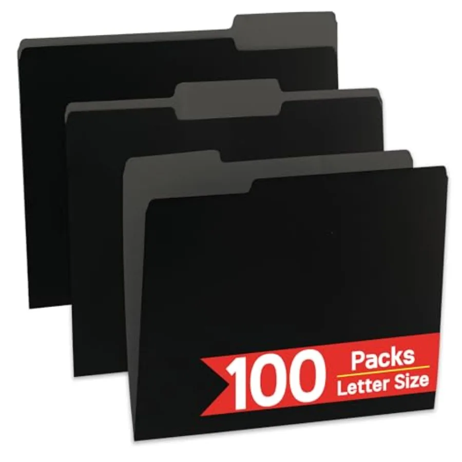 100 Packs File Folder, Manilla File Folders Letter Size, 1/3-Cut Tabs, 8.5x11 File Folders for Office Filing, School Projects a
100 Packs File Folder, Manilla File Folders Letter Size, 1/3-Cut Tabs, 8.5x11 File Folders for Office Filing, School Projects a