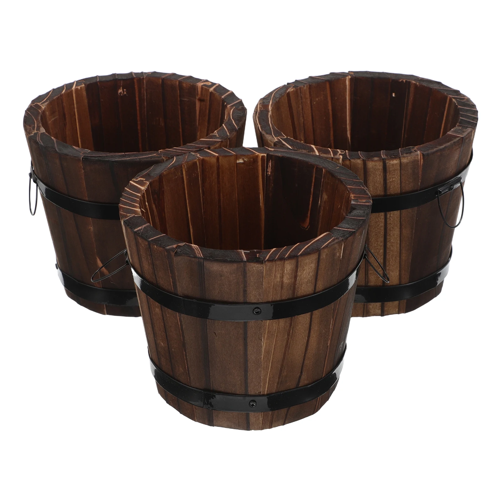 3pcs Carbonized Wood Flower Pots Durable Wood Planters for Balcony Garden Succulent Cactus Retro Home Decor Wooden Bucket
3pcs Carbonized Wood Flower Pots Durable Wood Planters for Balcony Garden Succulent Cactus Retro Home Decor Wooden Bucket