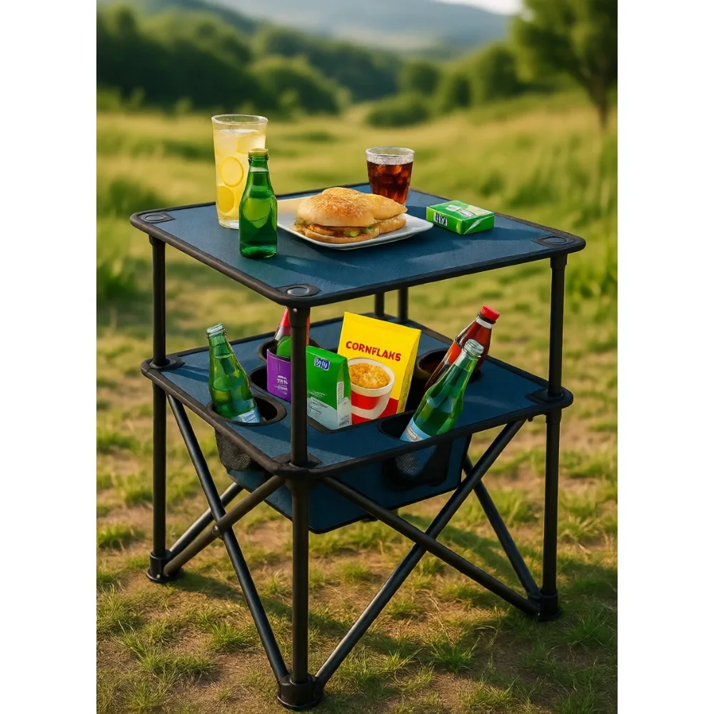 Foldable Lightweight Camping Table with Cup Holders Food Basket Carry Bag for Picnic Beach BBQ
Foldable Lightweight Camping Table with Cup Holders Food Basket Carry Bag for Picnic Beach BBQ