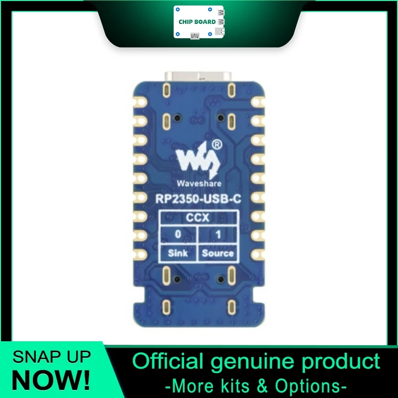 Waveshare RP2350-USB-C MCU Board, Raspberry Pi RP2350A Dual-Architecture Dual-Core Dev Module