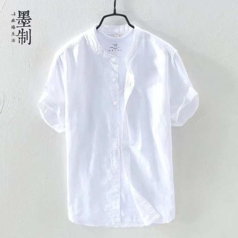 Wind Stand Collar Linen irt Men ort Sve Cotton Linen irt Summer Thin Loose Casual Linen Material Trendy irt
Wind Stand Collar Linen irt Men ort Sve Cotton Linen irt Summer Thin Loose Casual Linen Material Trendy irt