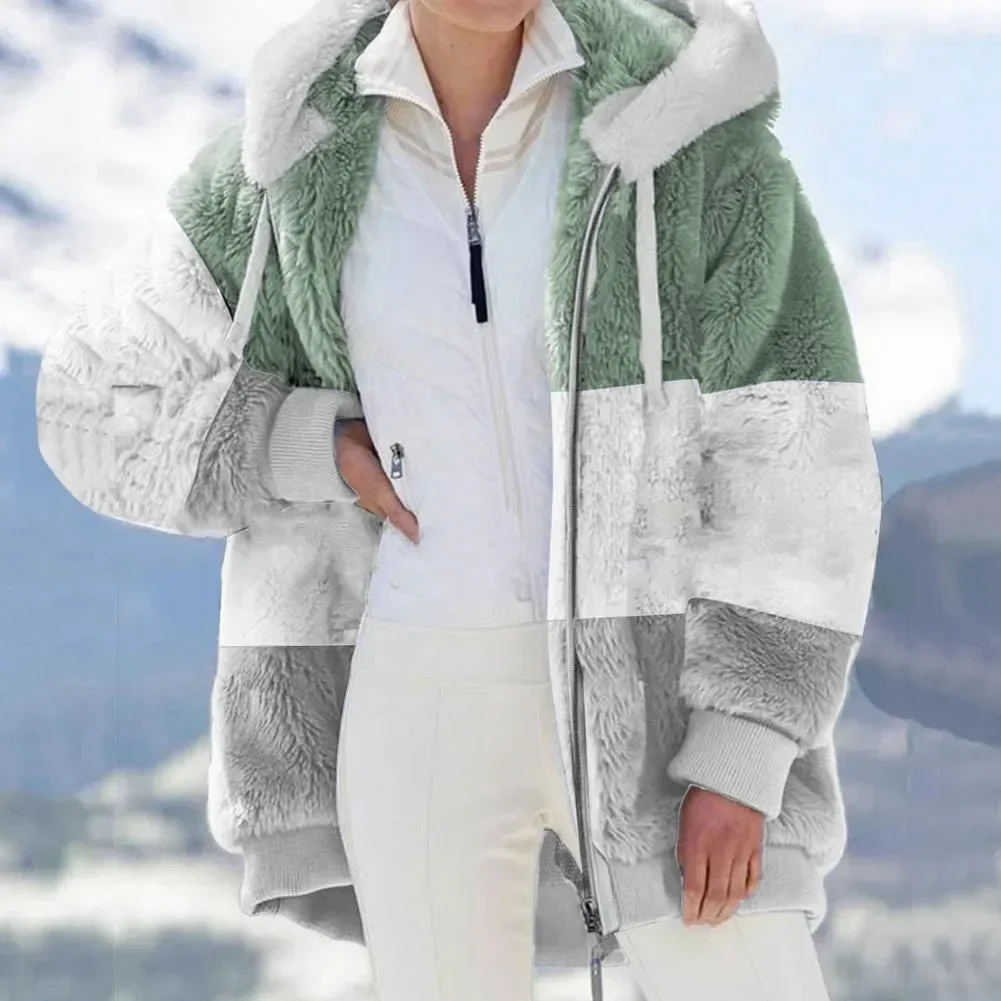 2025 Winter Women Warm Overcoat Retro Patchwork Fleece Hooded Zipper Thick Jackets Coat Outwear Faux Fur Fashion All-Match New
2025 Winter Women Warm Overcoat Retro Patchwork Fleece Hooded Zipper Thick Jackets Coat Outwear Faux Fur Fashion All-Match New