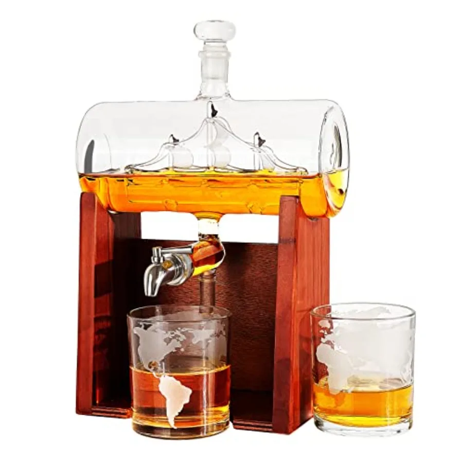 Whiskey and Wine Decanter Set 1250ml with 2 Whiskey Glasses Liquor Dispenser For Home Bar Ship Whiskey and Wine Decanter - Gift
Whiskey and Wine Decanter Set 1250ml with 2 Whiskey Glasses Liquor Dispenser For Home Bar Ship Whiskey and Wine Decanter - Gift