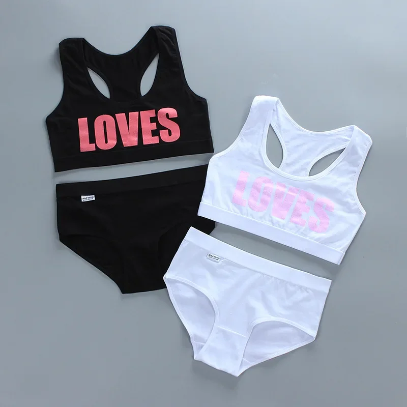 Wireless Sports Bra Cotton Training Bras for Kids Young Girls Bra Panties Sets Lingerie Child Underwear Set 8-16Y
Wireless Sports Bra Cotton Training Bras for Kids Young Girls Bra Panties Sets Lingerie Child Underwear Set 8-16Y