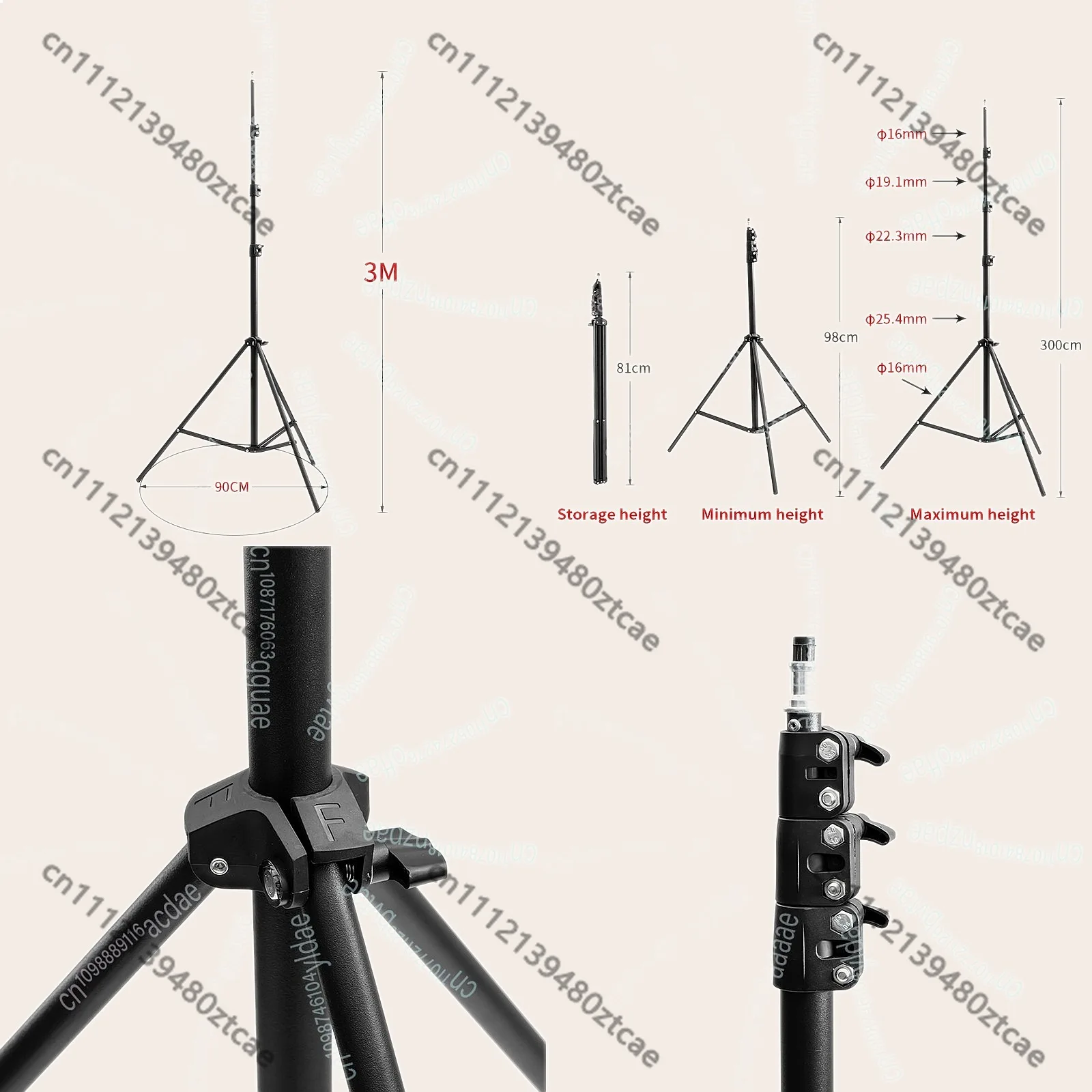 Adjustable Height 3M Laser Level Tripod Thicken Aluminum Stand for Self Leveling 1.2M 1.5M
Adjustable Height 3M Laser Level Tripod Thicken Aluminum Stand for Self Leveling 1.2M 1.5M