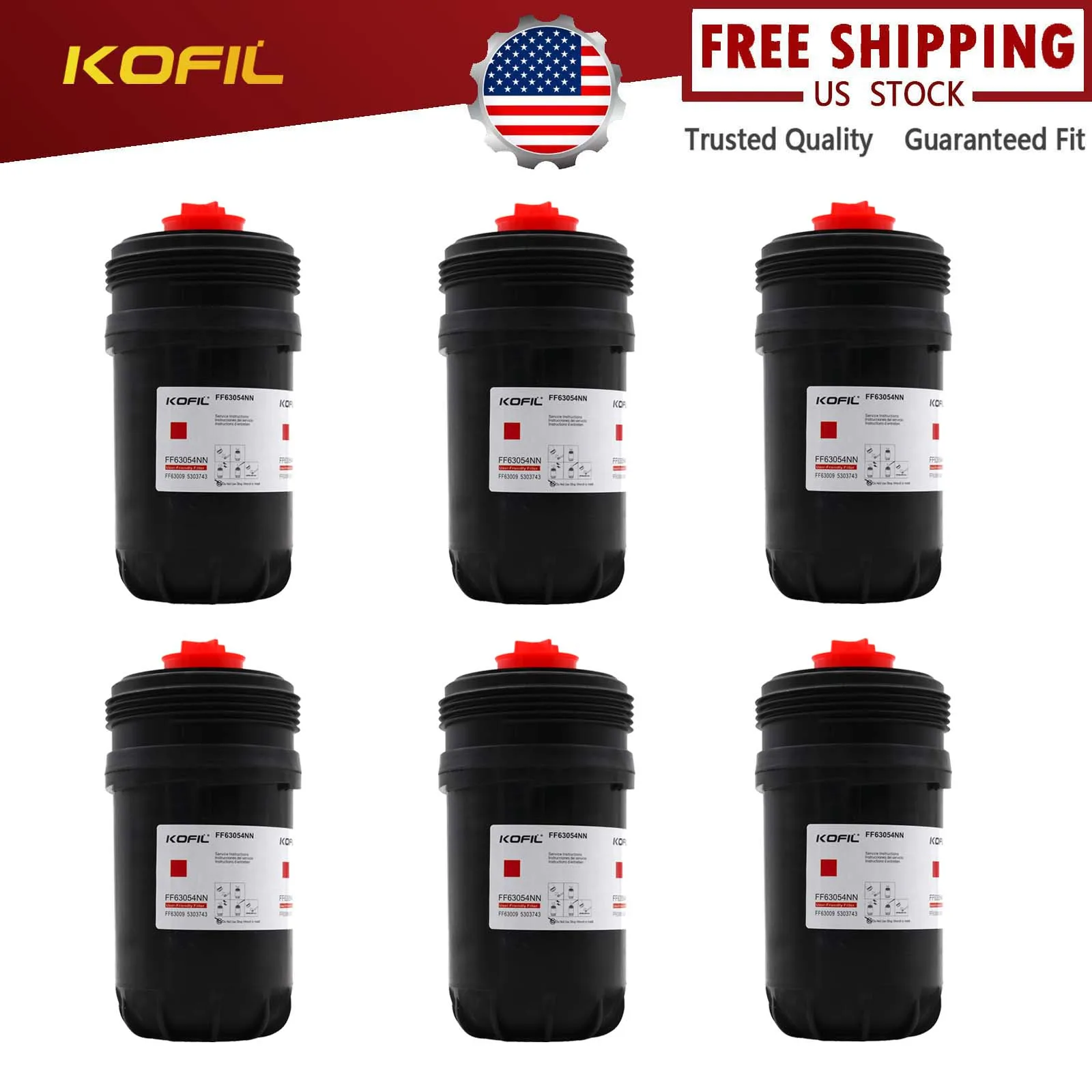 6PCS FF63054NN Fuel Filter 10 Micron for 6.7 Cummins B/L series Diesel Engines Replaces FF63009 5303743 FF63008 BF63000 FH22168
6PCS FF63054NN Fuel Filter 10 Micron for 6.7 Cummins B/L series Diesel Engines Replaces FF63009 5303743 FF63008 BF63000 FH22168