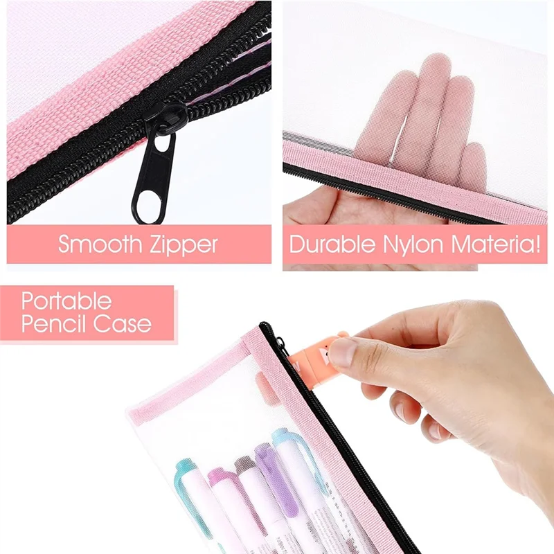AT82-5-Piece Pencil Bag, Transparent Exam Pencil Bag Simple Nylon Mesh Zipper Pencil Bag Cosmetic Bag Stationery Storage Bag
AT82-5-Piece Pencil Bag, Transparent Exam Pencil Bag Simple Nylon Mesh Zipper Pencil Bag Cosmetic Bag Stationery Storage Bag
