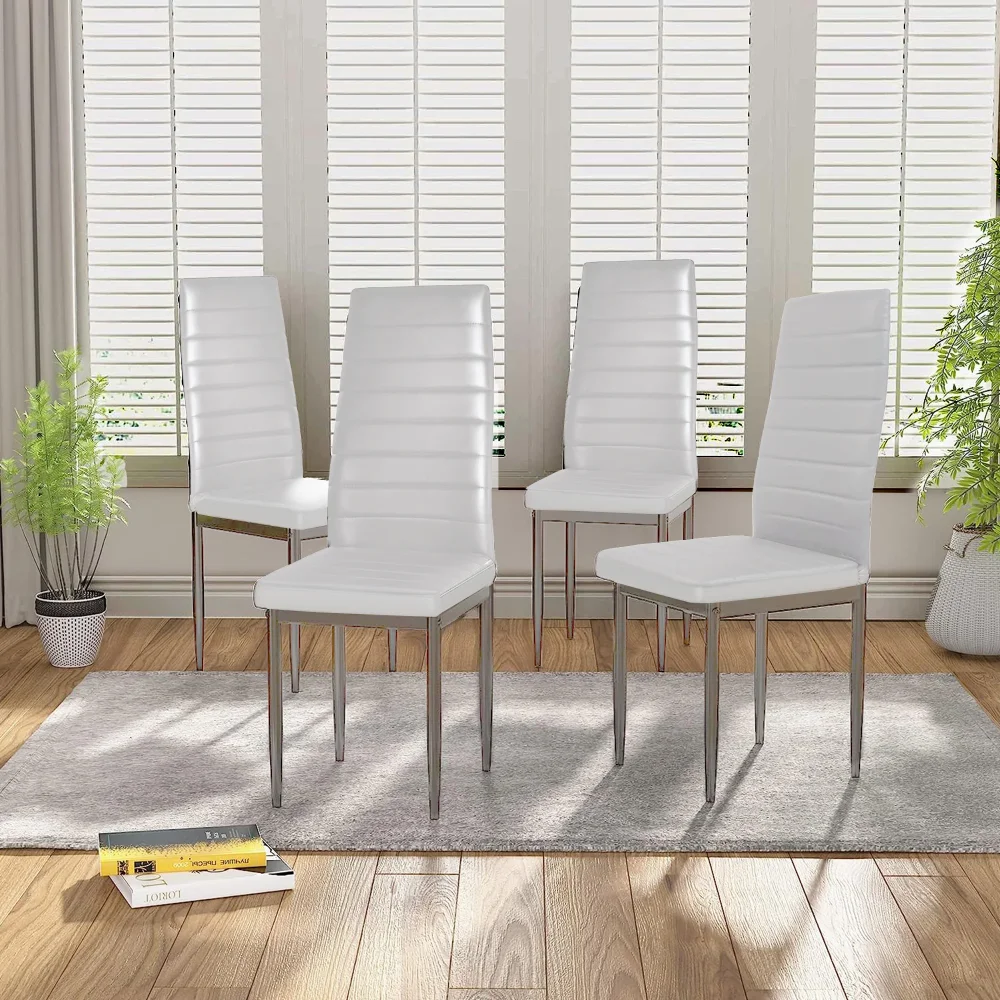 Dining Chairs Set of 4, White Dining Room PU Chairs, Dining Side Chairs for Home Kitchen Living Room
Dining Chairs Set of 4, White Dining Room PU Chairs, Dining Side Chairs for Home Kitchen Living Room