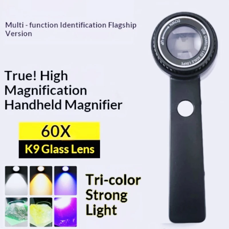 60X Magnifying Glass With Light K9 Glass Lens USB Rechargeable Adjustable Focus Illuminated Loupe With Built-in Flashlight
60X Magnifying Glass With Light K9 Glass Lens USB Rechargeable Adjustable Focus Illuminated Loupe With Built-in Flashlight