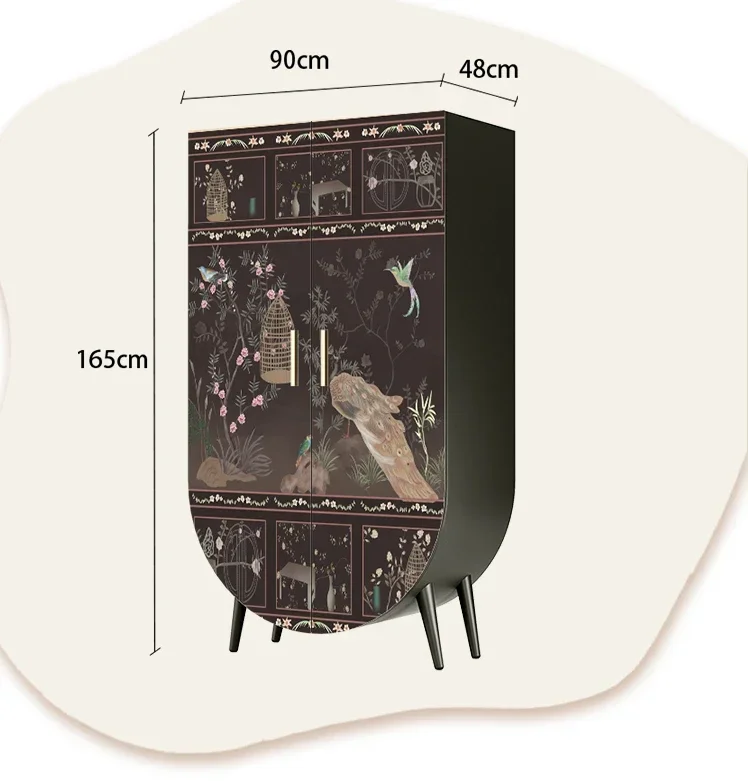 Neoclassical flowers and birds solid wood bedroom wardrobe household living room entrance against the wall floor storage cabinet
Neoclassical flowers and birds solid wood bedroom wardrobe household living room entrance against the wall floor storage cabinet