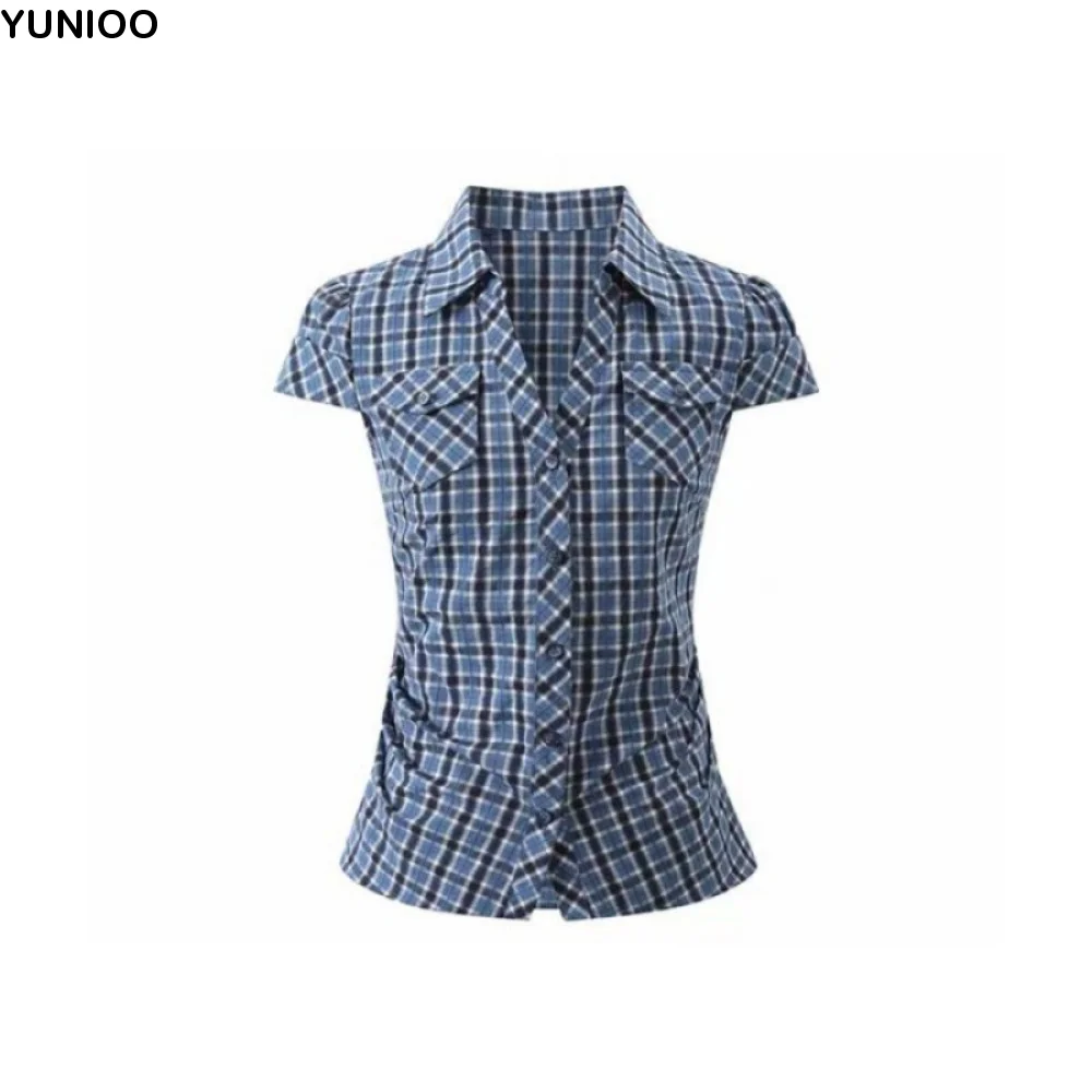 Simple Short Blue Grid Shirt Korean Style Ruffle Women Blue Grid Blouse Streetwear Pink Long Sleeve Tops Lady Business
Simple Short Blue Grid Shirt Korean Style Ruffle Women Blue Grid Blouse Streetwear Pink Long Sleeve Tops Lady Business