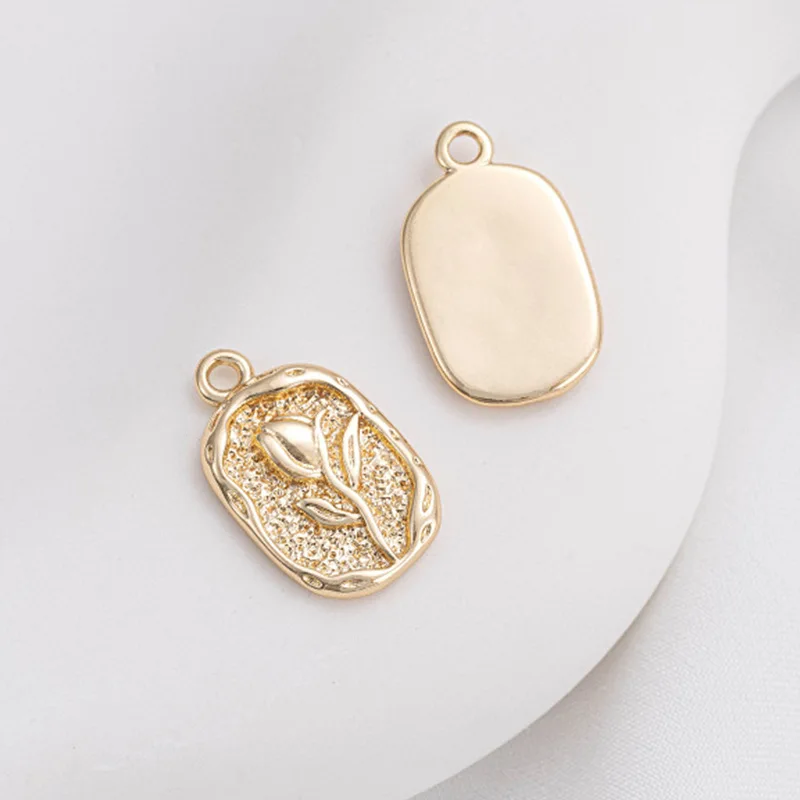 14K Gold-plated Irregular Rectangular Brand Oval Embossed Butterfly Rose Pendant Handmade Jewelry Pendant
14K Gold-plated Irregular Rectangular Brand Oval Embossed Butterfly Rose Pendant Handmade Jewelry Pendant