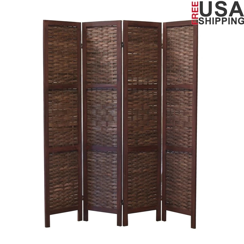 Walnut Wood 4 Panel Folding Screen Room Divider Privacy Separator Interior Partition Easy Storage Home Office Decor
Walnut Wood 4 Panel Folding Screen Room Divider Privacy Separator Interior Partition Easy Storage Home Office Decor
