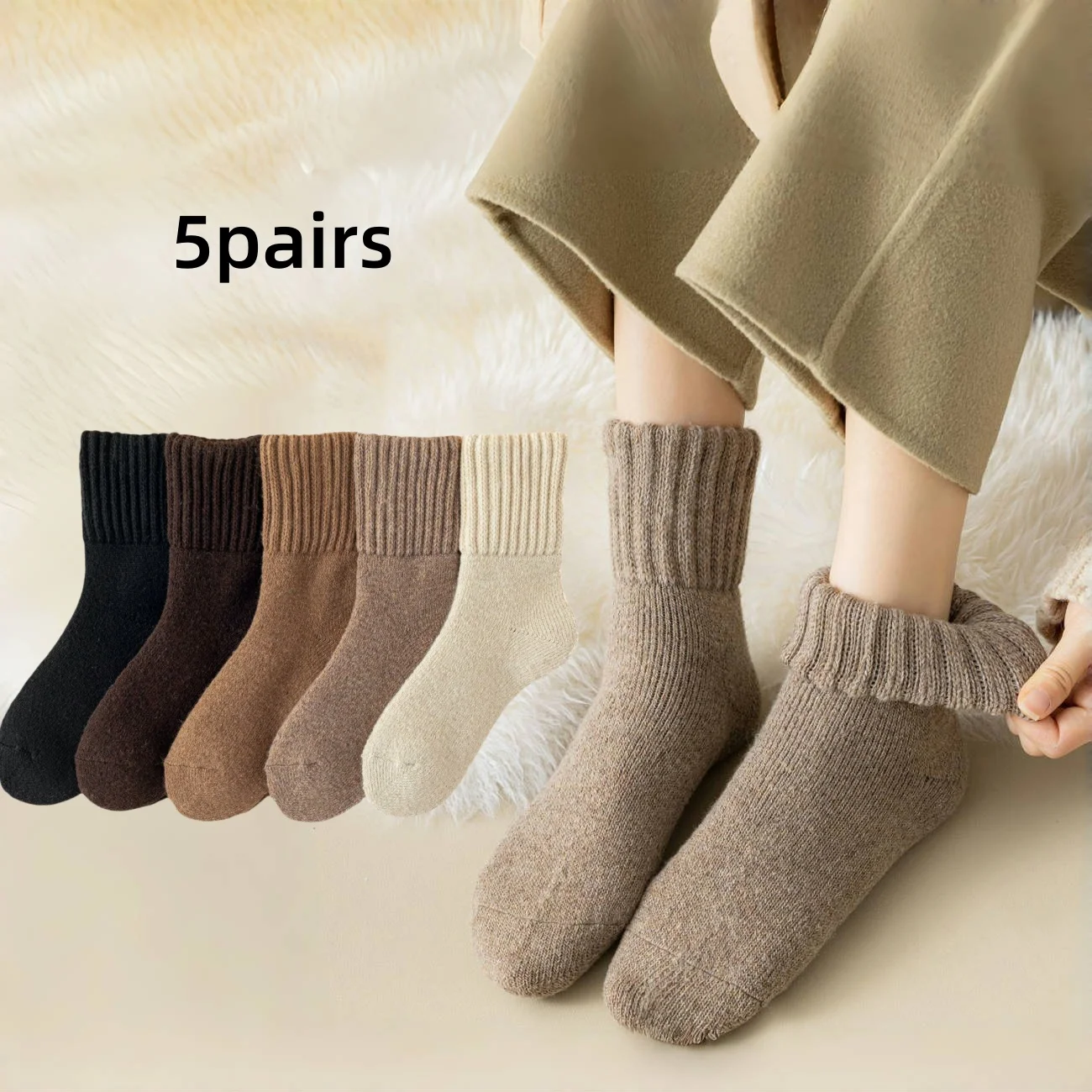 5 pairs of women's warm boots and socks, winter thick anti slip comfortable knitted socks, sports hiking cold proof socks
5 pairs of women's warm boots and socks, winter thick anti slip comfortable knitted socks, sports hiking cold proof socks