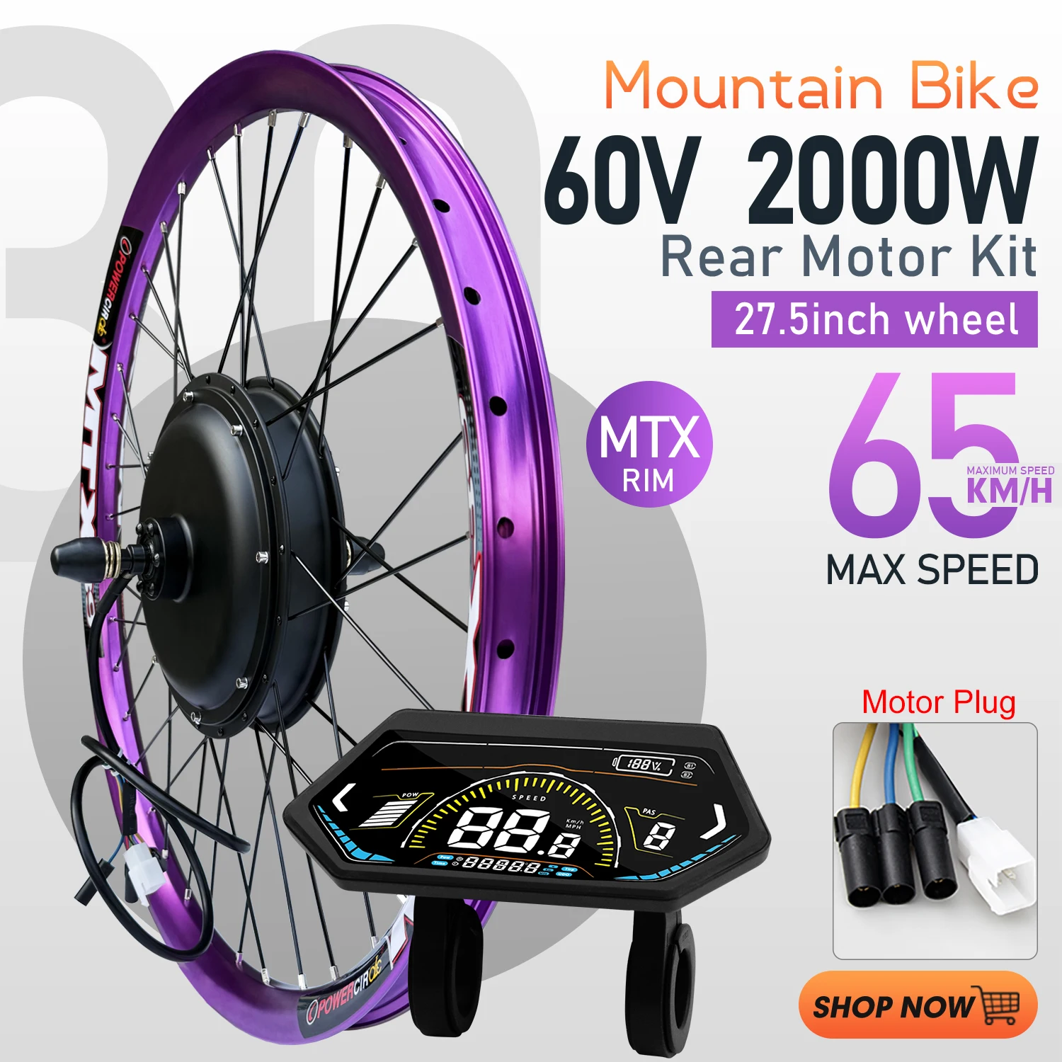 Комплект для переоборудования электровелосипеда MTX Rim 60V 2000W, 27,5 дюймов, бесщеточный, безредукторный, задний мотор-колесо для переоборудования электровелосипеда
Комплект для переоборудования электровелосипеда MTX Rim 60V 2000W, 27,5 дюймов, бесщеточный, безредукторный, задний мотор-колесо для переоборудования электровелосипеда