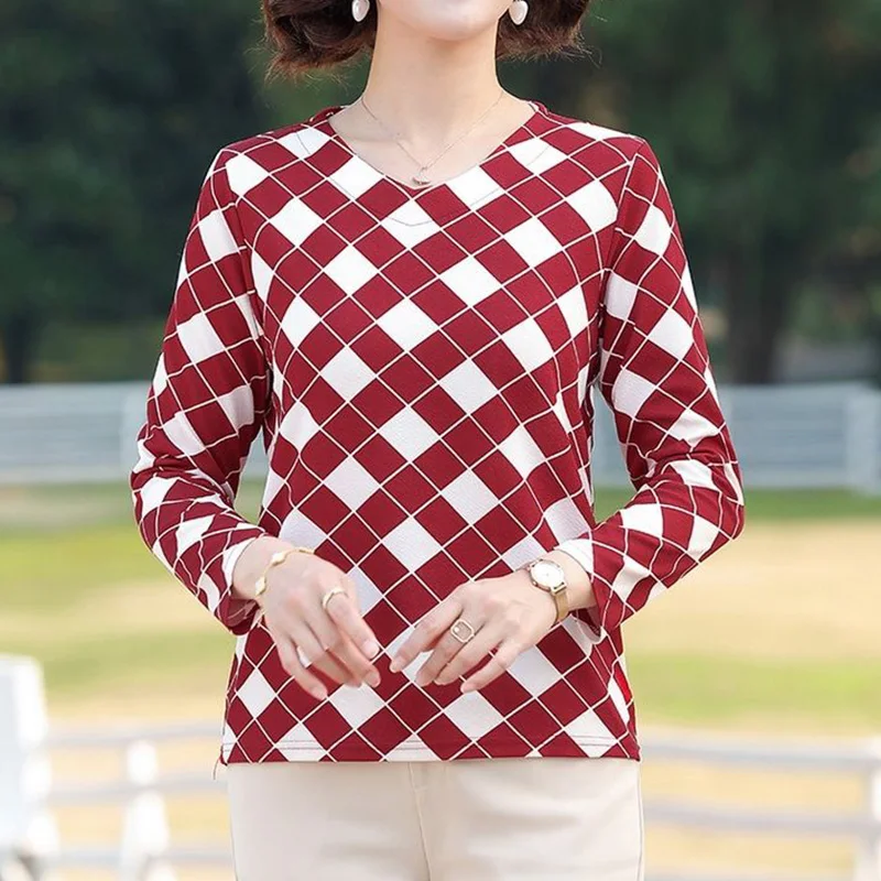 Korean Plaid Printed Pullover T-Shirts Spring Autumn Women's Clothing Fashion Round Neck Slim Long Sleeve Bottoming Tops
Korean Plaid Printed Pullover T-Shirts Spring Autumn Women's Clothing Fashion Round Neck Slim Long Sleeve Bottoming Tops