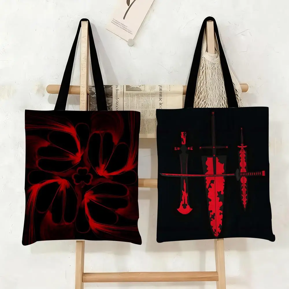 Black C-Clover Anime Storage Bags Canvas Tote Bag Large Capacity Double-Sided Print Reusable Shopping Bag Shoulder Bag
Black C-Clover Anime Storage Bags Canvas Tote Bag Large Capacity Double-Sided Print Reusable Shopping Bag Shoulder Bag
