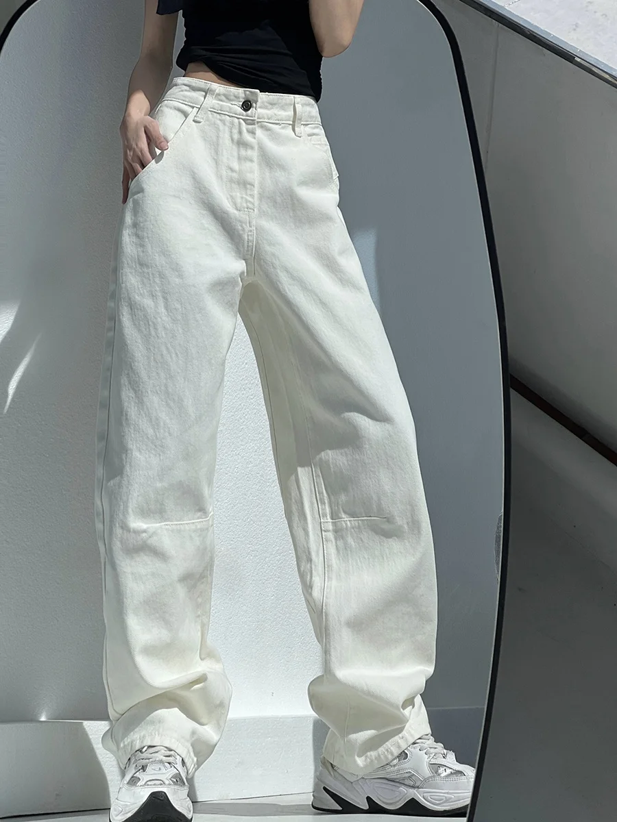 Slimming Vintage Scythe Shape Jeans Wide Leg Pants Pear Shape Spirit White Straight Banana Pants Casual Loose Long Trousers
Slimming Vintage Scythe Shape Jeans Wide Leg Pants Pear Shape Spirit White Straight Banana Pants Casual Loose Long Trousers