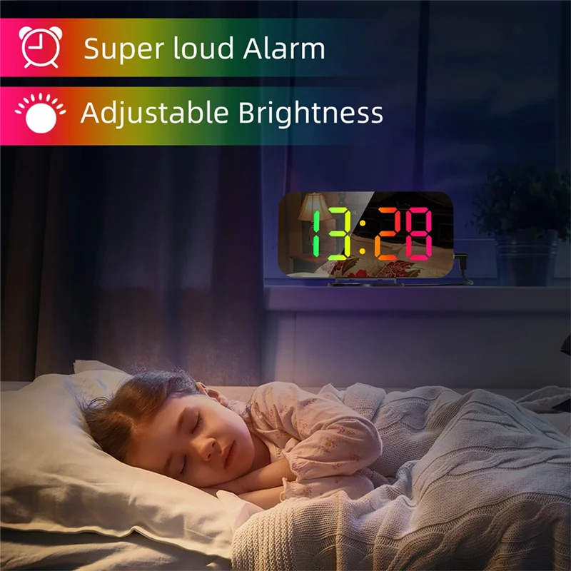 Цифровой будильник RGB красочный большой экран умный зеркальный будильник дисплей даты для украшения комнаты
Цифровой будильник RGB красочный большой экран умный зеркальный будильник дисплей даты для украшения комнаты