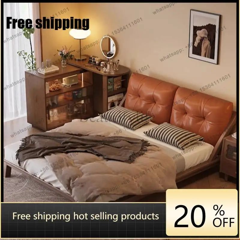 LJY Brown Designs Double Bed Black Vintage Wooden Lit Luxe King Size Double Bed Metal Modern Cloud Camas De Dormitorio Furniture
LJY Brown Designs Double Bed Black Vintage Wooden Lit Luxe King Size Double Bed Metal Modern Cloud Camas De Dormitorio Furniture