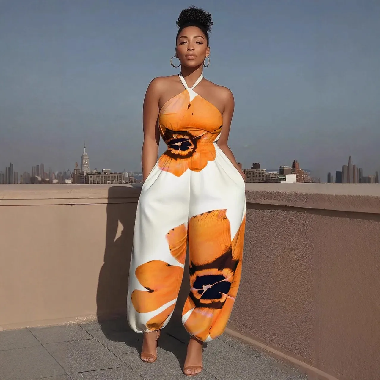 Women's Jumpsuit Floral Print Harem Romper High Waist Wide Leg Pants Orange Floral Halter Neck Long Jumpsuit Maxi Length For
Women's Jumpsuit Floral Print Harem Romper High Waist Wide Leg Pants Orange Floral Halter Neck Long Jumpsuit Maxi Length For