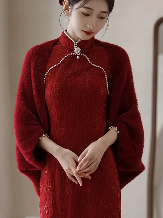 Daisy Aurora Wedding Faux Fur awl Red Warmth Outerwear Long Sve Long Dr Vintage Sle for Wedding Ceremony
Daisy Aurora Wedding Faux Fur awl Red Warmth Outerwear Long Sve Long Dr Vintage Sle for Wedding Ceremony