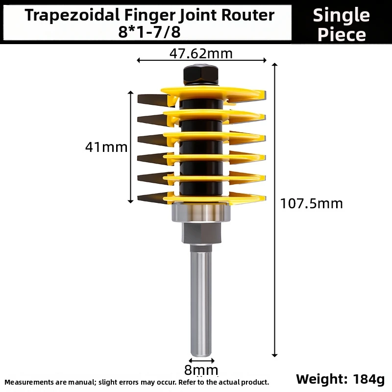 Trapezoidal Finger Joint Router Bit for Creating Strong Mechanical Joints During Edge Trimming Grooving and Assembly Work
Trapezoidal Finger Joint Router Bit for Creating Strong Mechanical Joints During Edge Trimming Grooving and Assembly Work