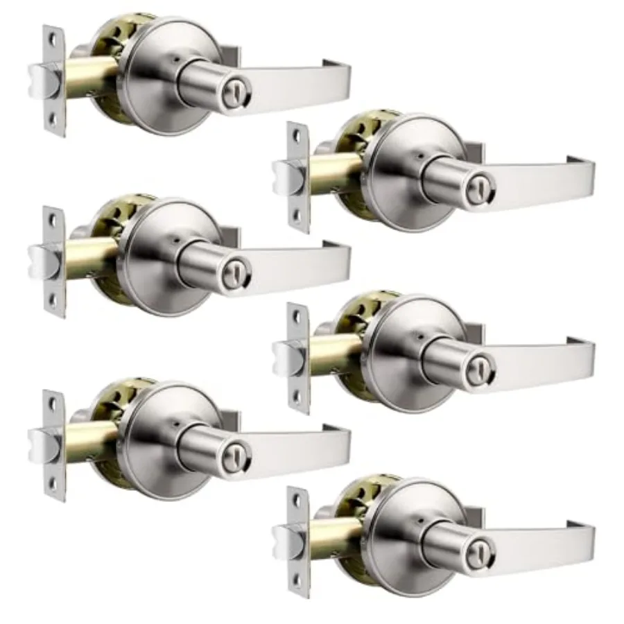 Door Handle with Lock, Keyless Entry for Bedroom and Bathroom, Rectangular Interior Door Lever, Easy Installation
Door Handle with Lock, Keyless Entry for Bedroom and Bathroom, Rectangular Interior Door Lever, Easy Installation
