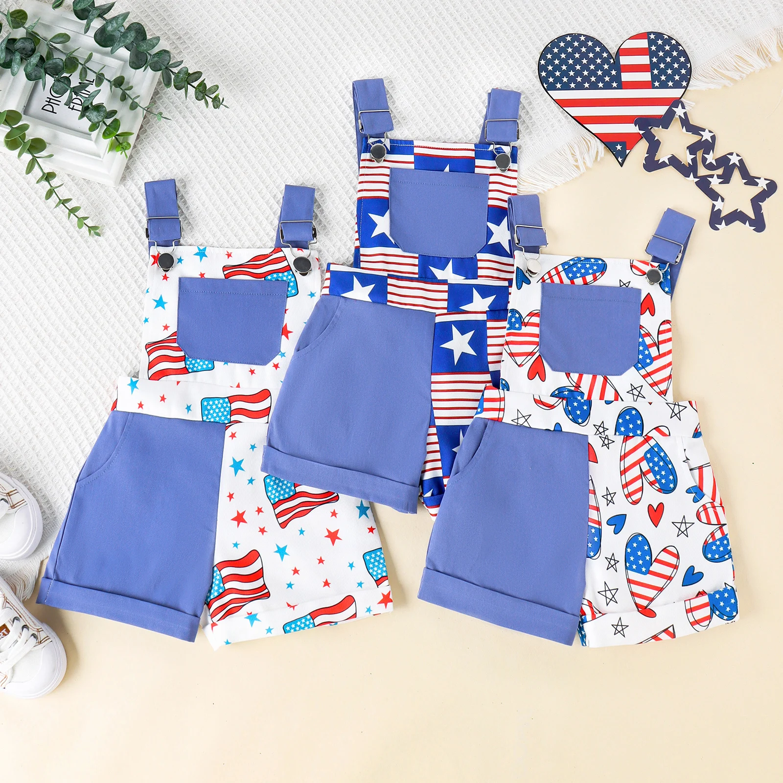European and American summer Independence Day new style for boys and girls, comfortable and fashionable color-matching bib pants
European and American summer Independence Day new style for boys and girls, comfortable and fashionable color-matching bib pants
