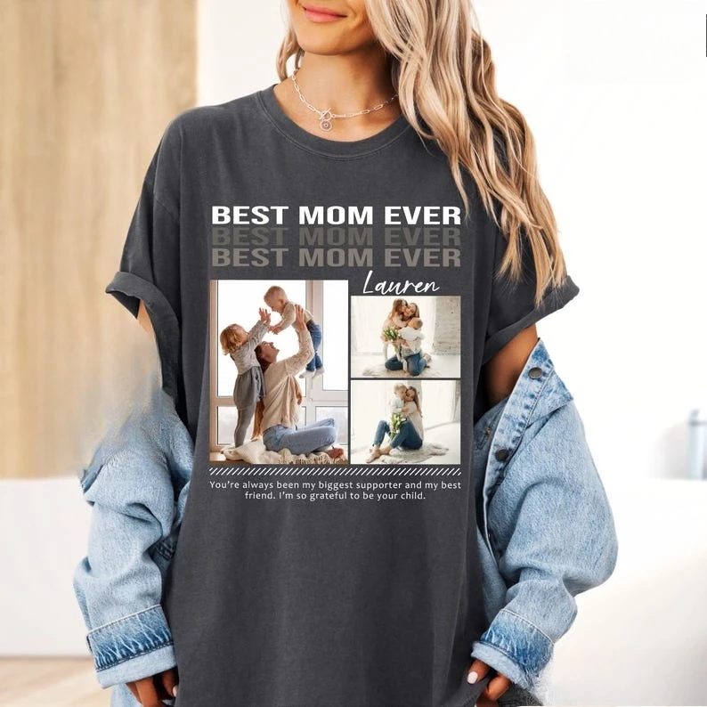 Personalized And Kids Shirt Customized Mom Photo Name Tee Mothers Day Gift CustomBirthday T-shirt Crewneck Regular short sleeve
Personalized And Kids Shirt Customized Mom Photo Name Tee Mothers Day Gift CustomBirthday T-shirt Crewneck Regular short sleeve