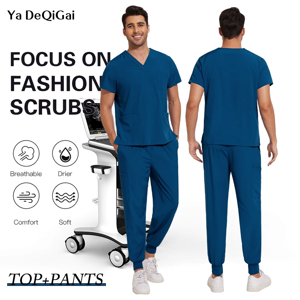 Women Men's Modern V-Neck Top Jogger Pant Suit High Quality Lightweight Medical Doctor Nurse Uniform Scrub Set Hospital Workwear
Women Men's Modern V-Neck Top Jogger Pant Suit High Quality Lightweight Medical Doctor Nurse Uniform Scrub Set Hospital Workwear