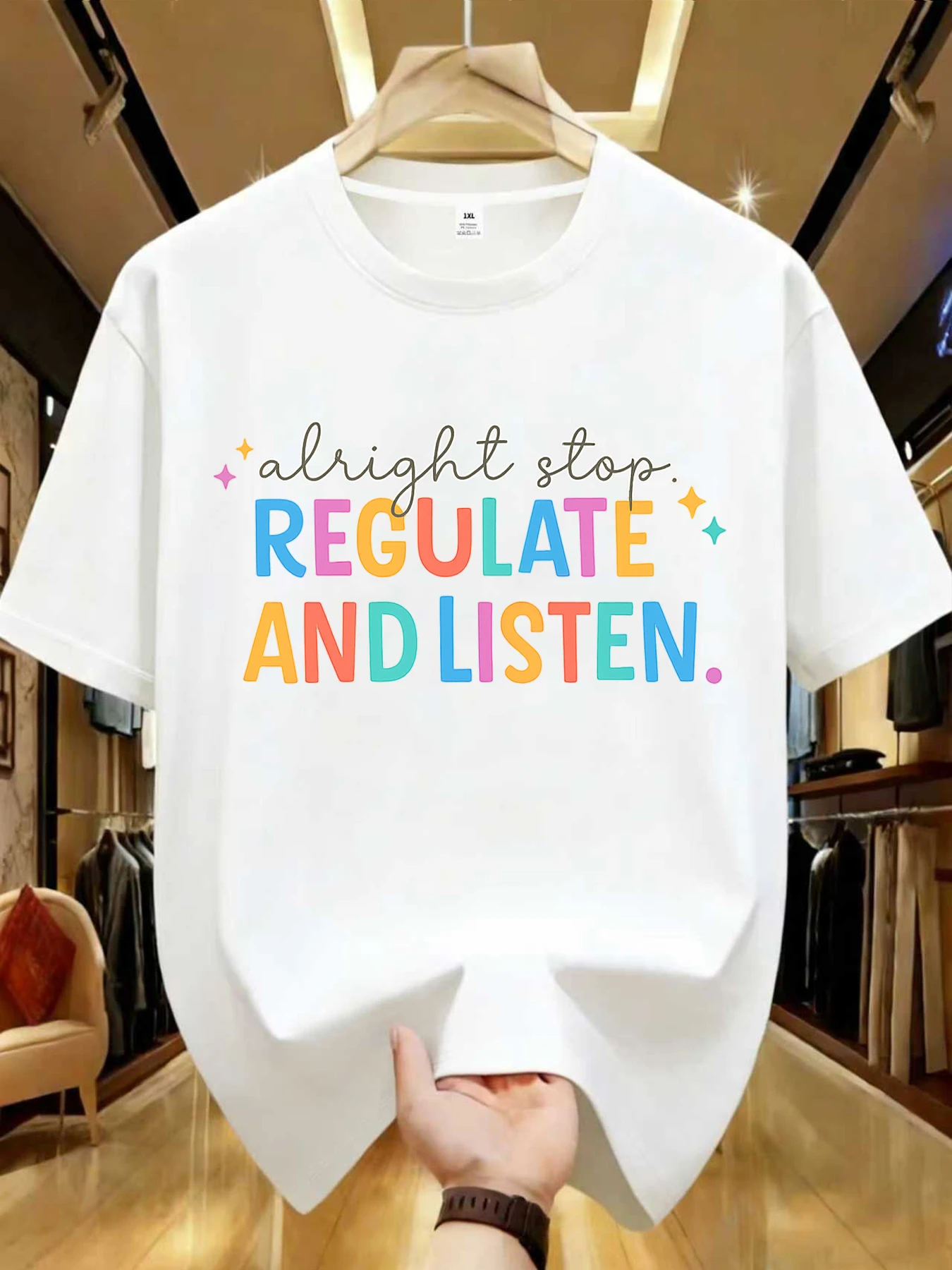 【WDS01292】Colorful letter printed plus size women's round neck T-shirt summer casual short sleeved top street fashion versatile
【WDS01292】Colorful letter printed plus size women's round neck T-shirt summer casual short sleeved top street fashion versatile