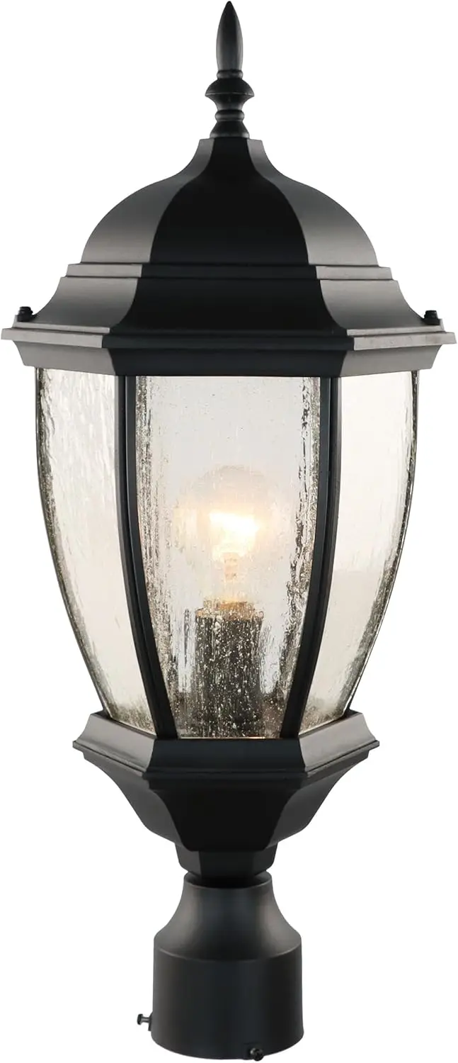 21 Inch Matte Black Outdoor Post Light with Seeded Glass, Waterproof Aluminum Lamp for Patio Garden Walkway, E26 Base Max 100W
21 Inch Matte Black Outdoor Post Light with Seeded Glass, Waterproof Aluminum Lamp for Patio Garden Walkway, E26 Base Max 100W