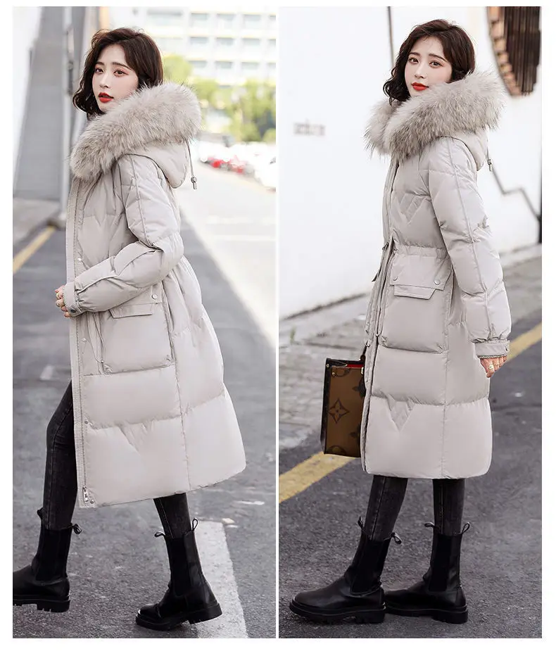 Spring and Autumn Winter Long Down Jacket Wind Resistant White Duck Down Thickened Big Hair Collar Coat for Women
Spring and Autumn Winter Long Down Jacket Wind Resistant White Duck Down Thickened Big Hair Collar Coat for Women