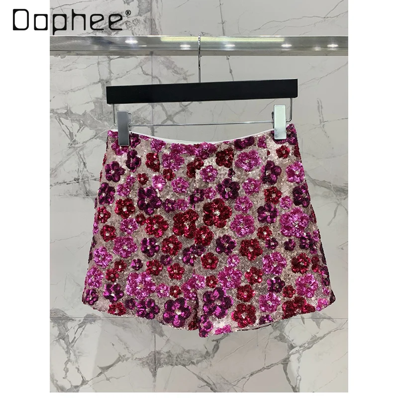 Temperament Flower Sequin Shorts Female 2024 Early Spring New Socialite Purple Flowers Decoration High Waist Shorts for Women
Temperament Flower Sequin Shorts Female 2024 Early Spring New Socialite Purple Flowers Decoration High Waist Shorts for Women