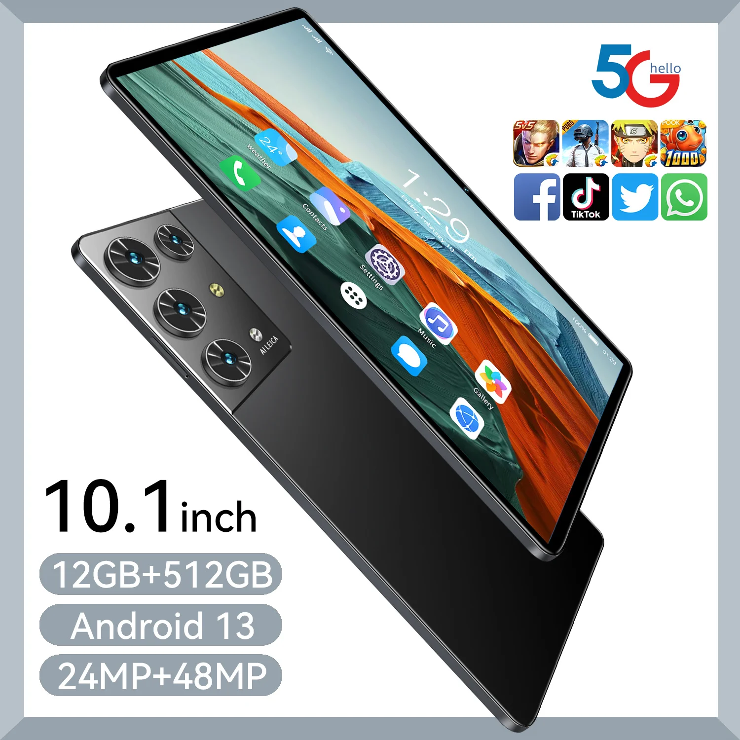 New S30pro 11-inch Tablet 16GB + 1TB 24MP + 48MP Android 13 12000mAh Bluetooth5.0 5G WIFI Dual SIM Dual Hold Hot Model Tablet PC
New S30pro 11-inch Tablet 16GB + 1TB 24MP + 48MP Android 13 12000mAh Bluetooth5.0 5G WIFI Dual SIM Dual Hold Hot Model Tablet PC