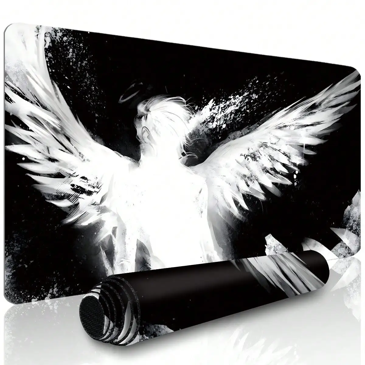 1pc Extended Gaming Mouse Pad And PC Desk Keyboard Mat - Black And White Color Scheme With Angel Wings Design - Laptop Protective Pad, Study Desk Mat - Durable Non-Slip Base, High-Definition Printing, Available In XL And XXL Sizes - Ideal For Home
1pc Extended Gaming Mouse Pad And PC Desk Keyboard Mat - Black And White Color Scheme With Angel Wings Design - Laptop Protective Pad, Study Desk Mat - Durable Non-Slip Base, High-Definition Printing, Available In XL And XXL Sizes - Ideal For Home