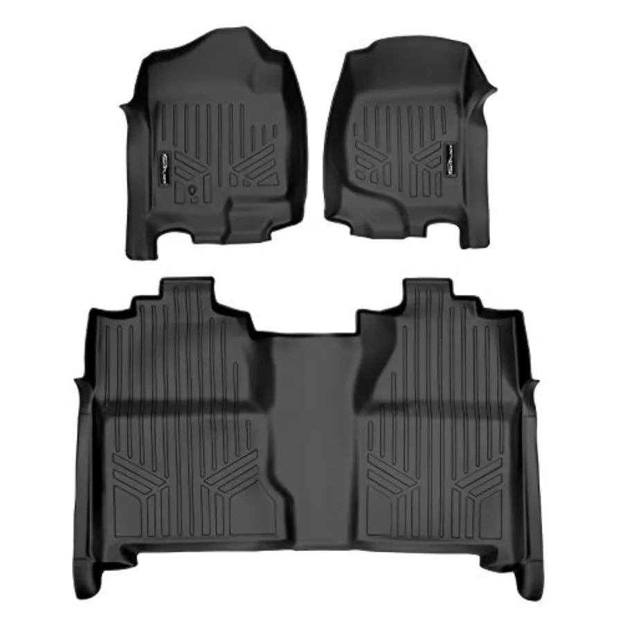 Floor Mats 2 Row Liner Set for 2007-2013 Chevrolet Silverado 1500 Black Durable Rubber Non-Slip with Truck Logo Design
Floor Mats 2 Row Liner Set for 2007-2013 Chevrolet Silverado 1500 Black Durable Rubber Non-Slip with Truck Logo Design