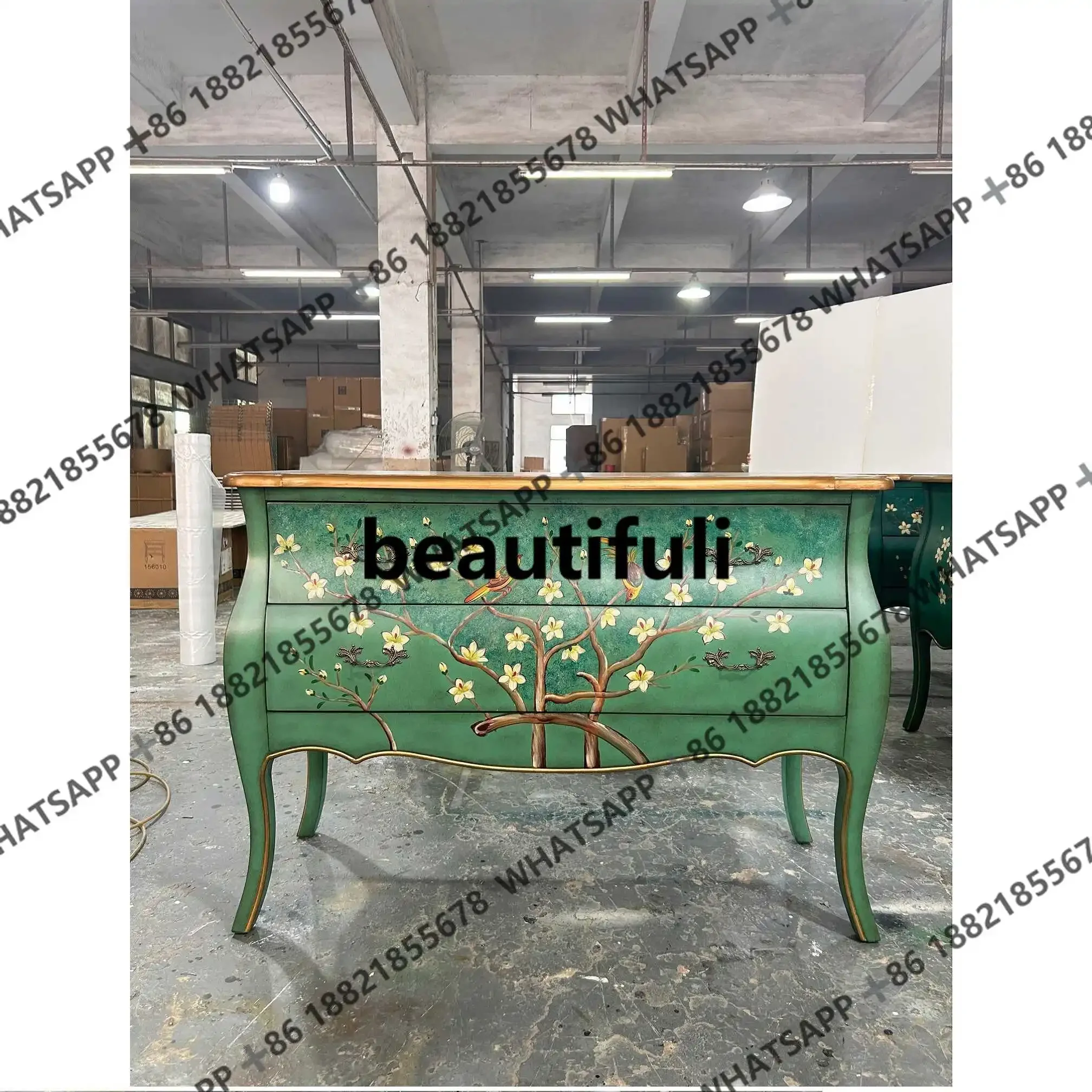 Green flower and bird bay side cabinet, rubber wood solid wood frame and combination, solid wood inner bucket cabinet H
Green flower and bird bay side cabinet, rubber wood solid wood frame and combination, solid wood inner bucket cabinet H