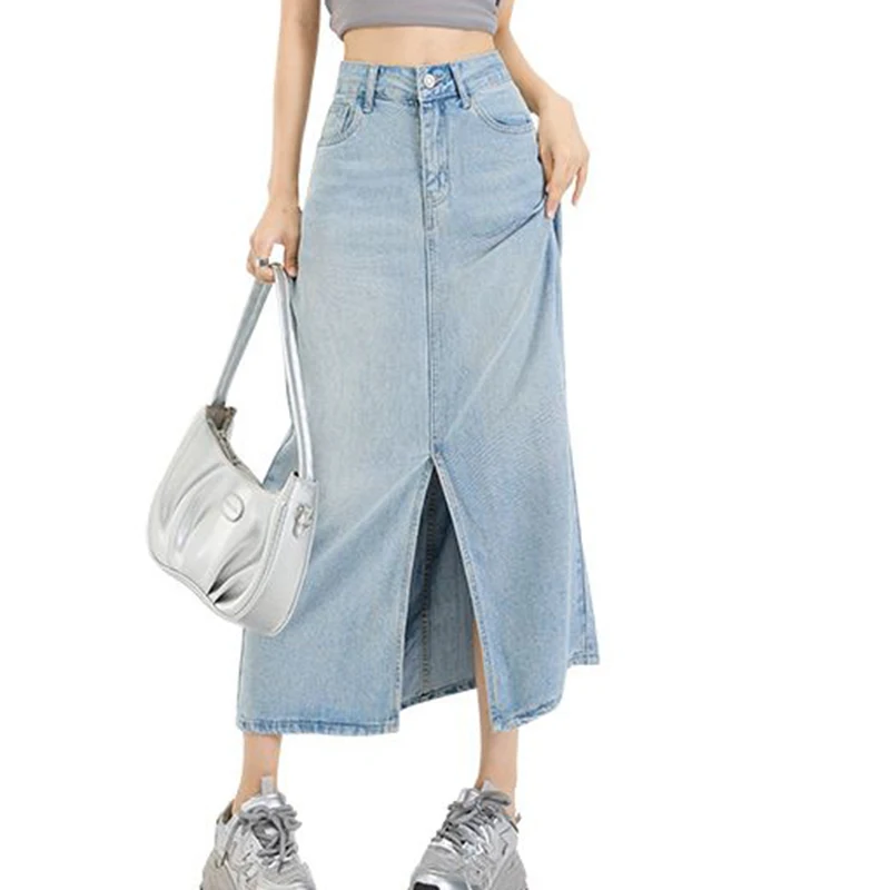 New High Waisted Tencel Split Denim Skirt For Women Lightweight And Cool Feeling Jeans Natural Drape
New High Waisted Tencel Split Denim Skirt For Women Lightweight And Cool Feeling Jeans Natural Drape