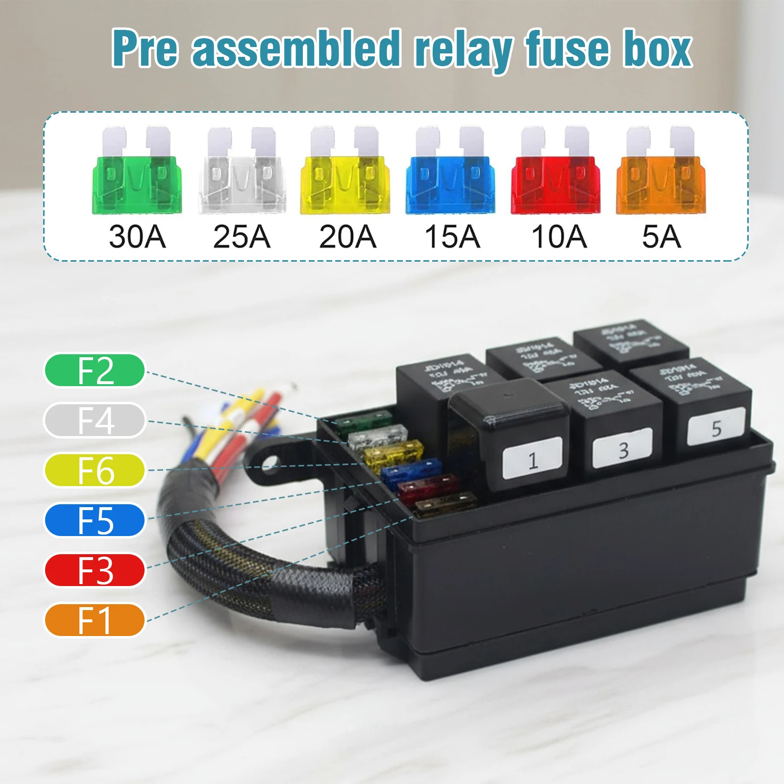 6-Way Plastic Control Module with Pre-Wired 40A 4-Pin Relays Modern Car Fuse Box Automotive Universal Relay Block for Car Marine
6-Way Plastic Control Module with Pre-Wired 40A 4-Pin Relays Modern Car Fuse Box Automotive Universal Relay Block for Car Marine