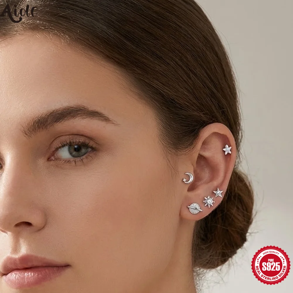 Aide 4pcs Geometric 925 Sterling Silver Earring Set Simple Shiny Star Moon Zircon DIY Mixed Earrings For Women Fine Jewelry
Aide 4pcs Geometric 925 Sterling Silver Earring Set Simple Shiny Star Moon Zircon DIY Mixed Earrings For Women Fine Jewelry