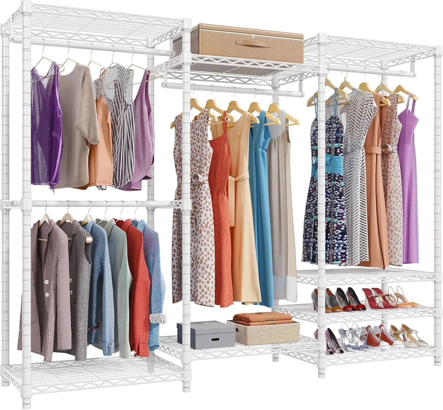 V5 Portable Closet Wardrobe Heavy Duty Clothes Rack Freestanding Metal Clothing Rack, White
V5 Portable Closet Wardrobe Heavy Duty Clothes Rack Freestanding Metal Clothing Rack, White