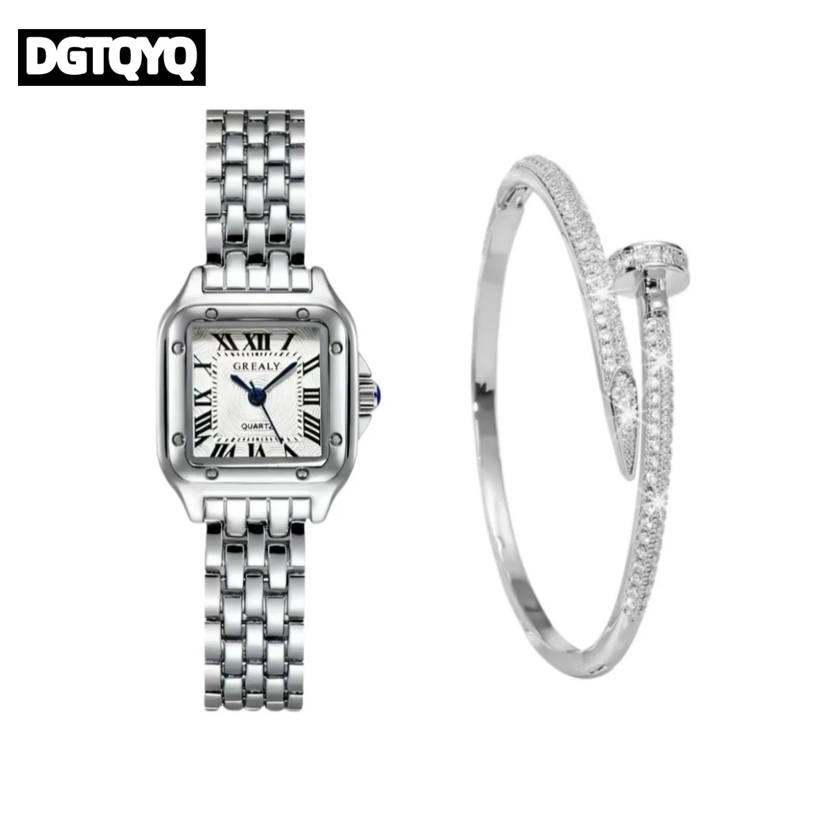2PCS/Sets Women's Luxury Fashion Business Gold Stainless Steel Quartz Watches Female Clock Nail Bracelet Wristwatch Jewelry Sets
2PCS/Sets Women's Luxury Fashion Business Gold Stainless Steel Quartz Watches Female Clock Nail Bracelet Wristwatch Jewelry Sets